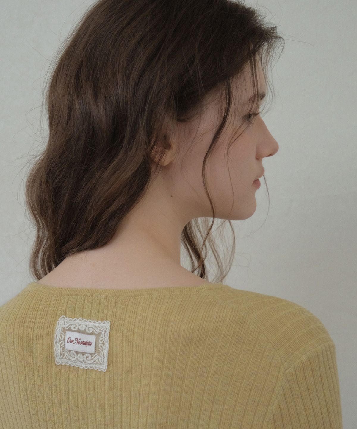 아우어노스텔지아(OURNOSTALGIA) Deep Henry Neck Knit_Vintage yellow(OC26KN01)