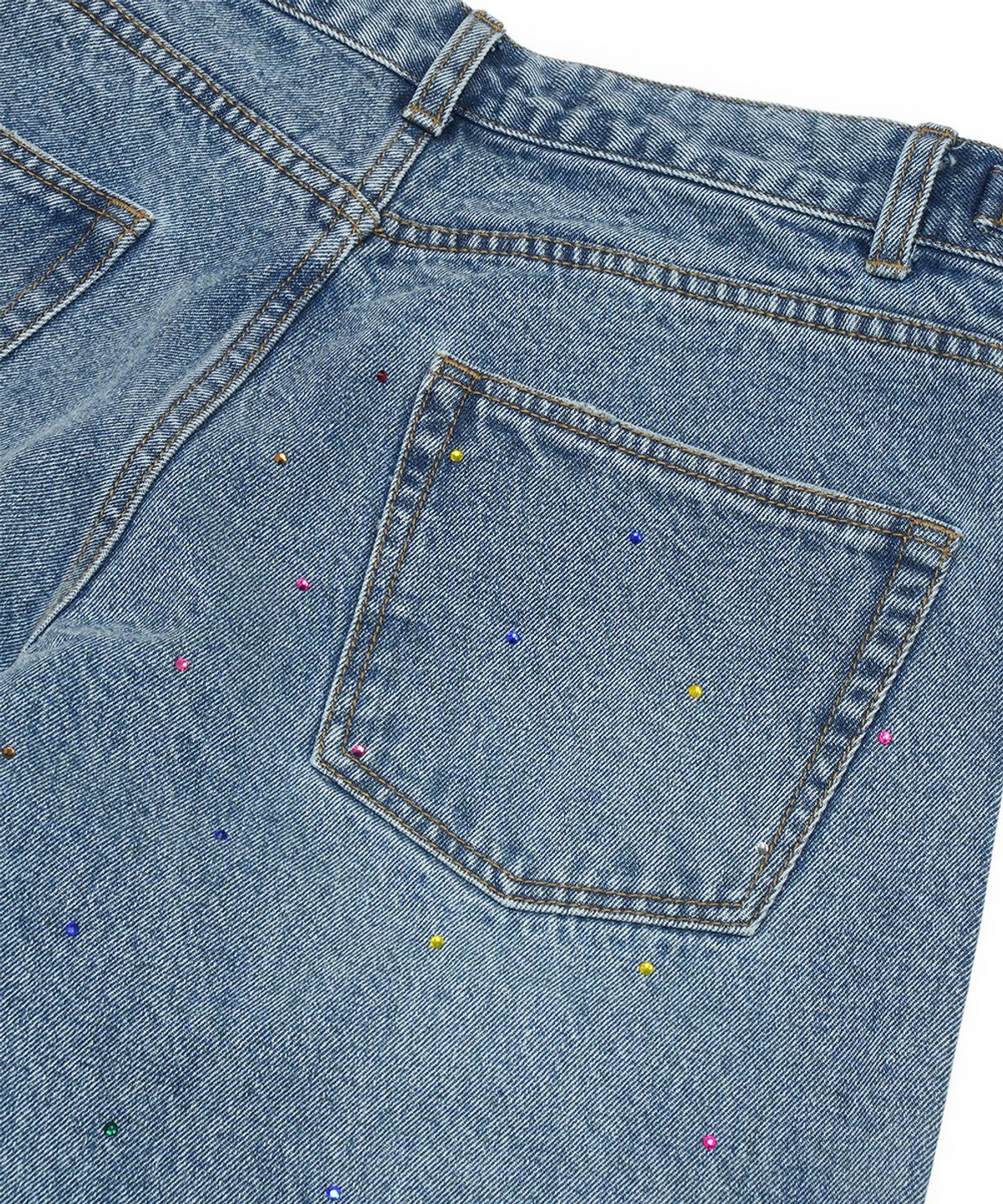 그레일즈(GRAILZ) CRYSTAL DENIM PANTS [BLUE]