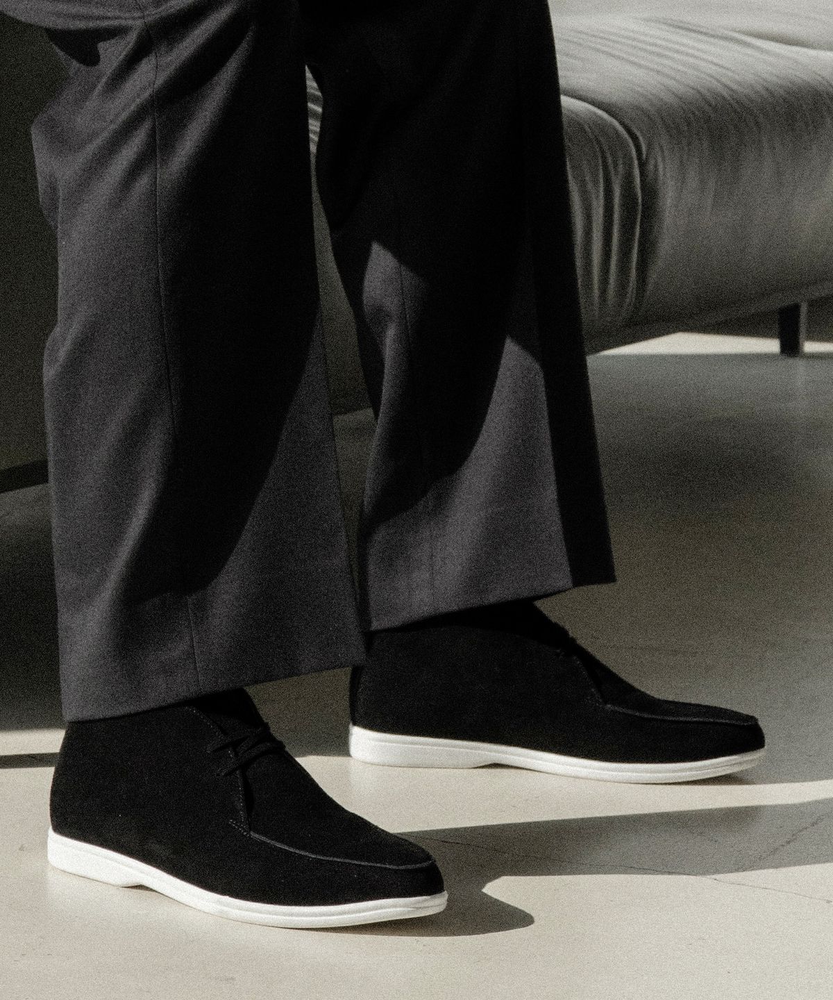 올클래식(ALLCLASSIC) ALC4408 리조트 레이스업 앵클 부츠_black suede