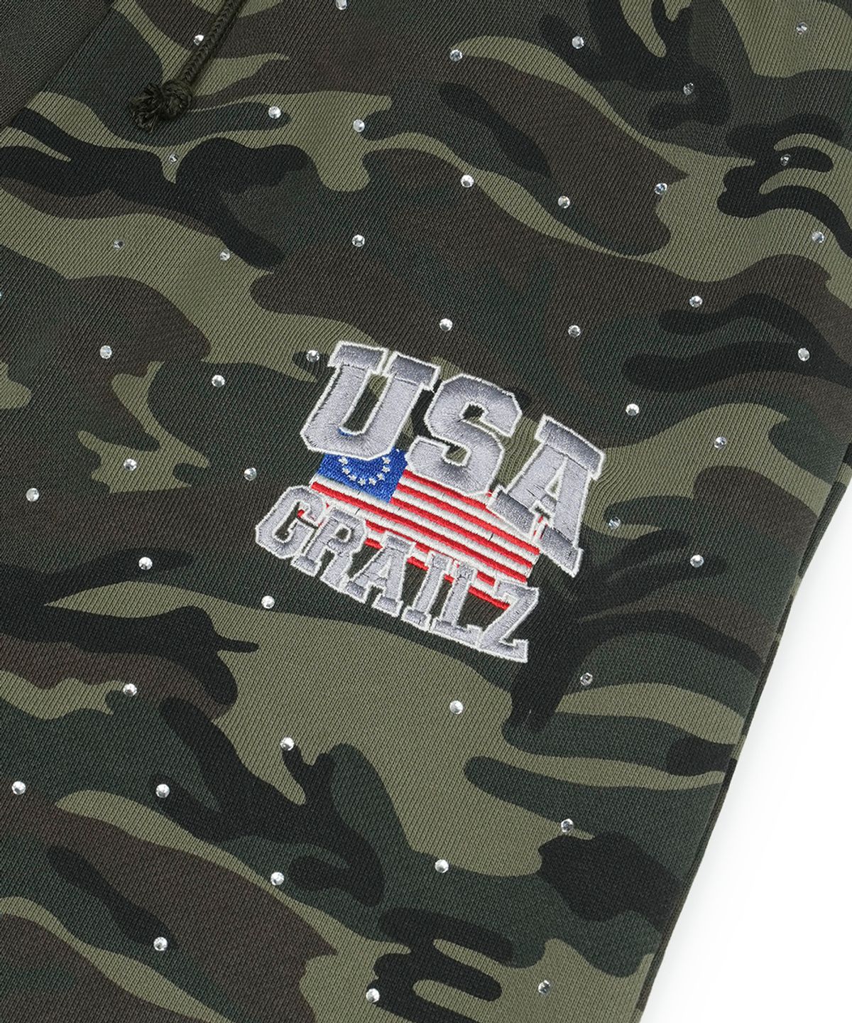 그레일즈(GRAILZ) CRYSTAL BAGGY SWEAT PANTS [CAMO]