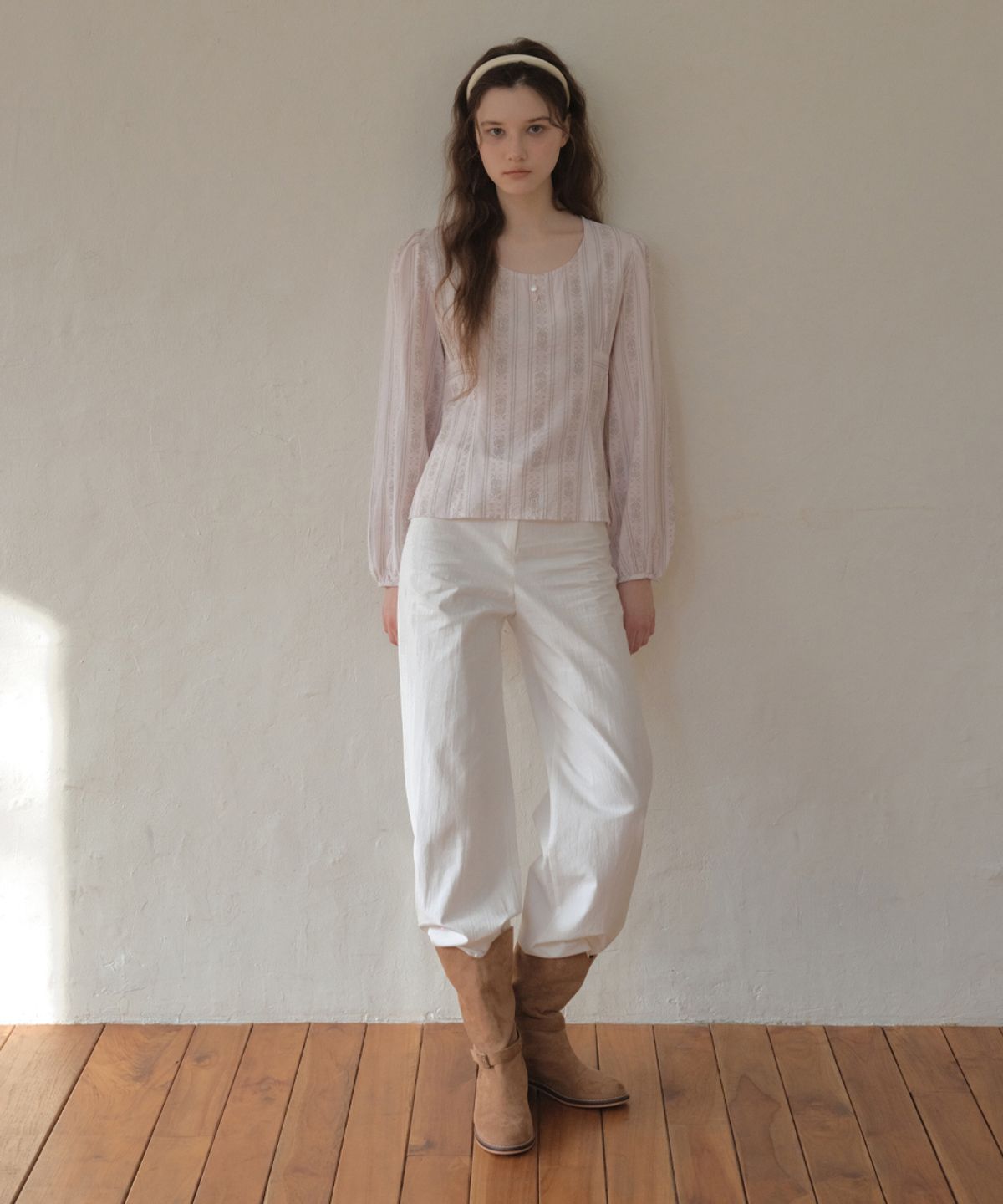 아우어노스텔지아(OURNOSTALGIA) Lune Puff Blouse_Pink(O26BL03)