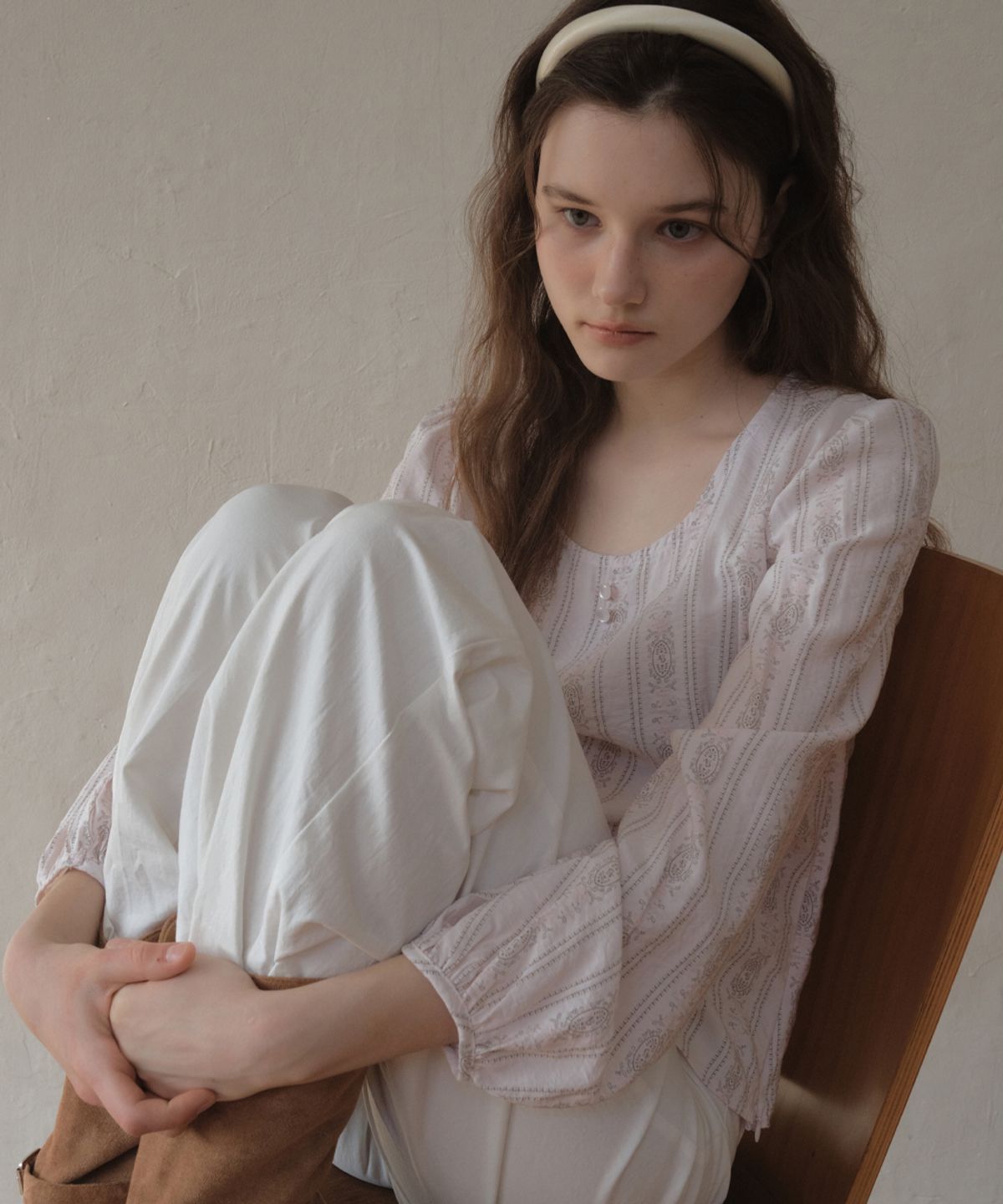 아우어노스텔지아(OURNOSTALGIA) Lune Puff Blouse_Pink(O26BL03)