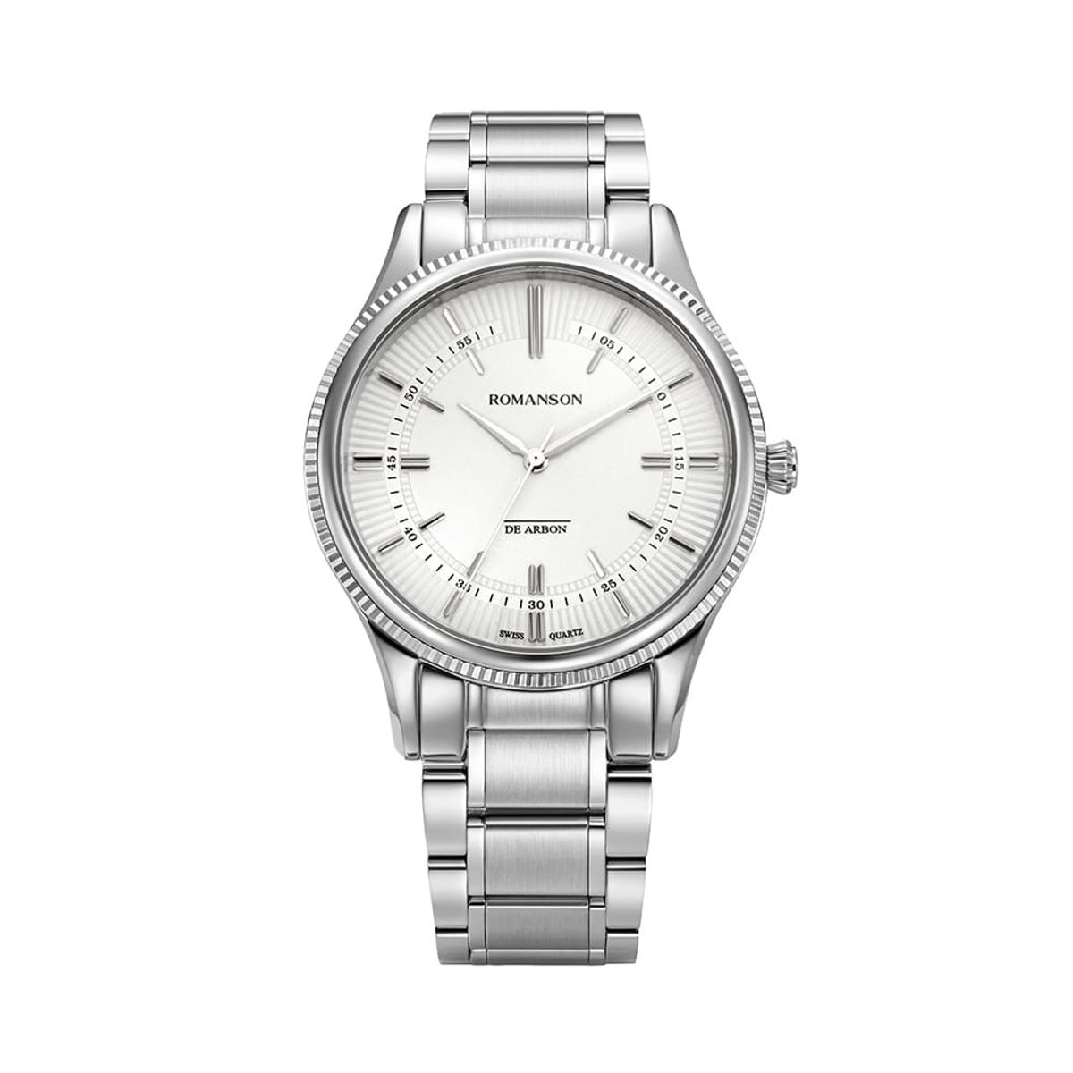 로만손(ROMANSON) 오디에 드아르본 코인슬림 화이트 메탈 시계 RWCAMM4BS002WHWH0