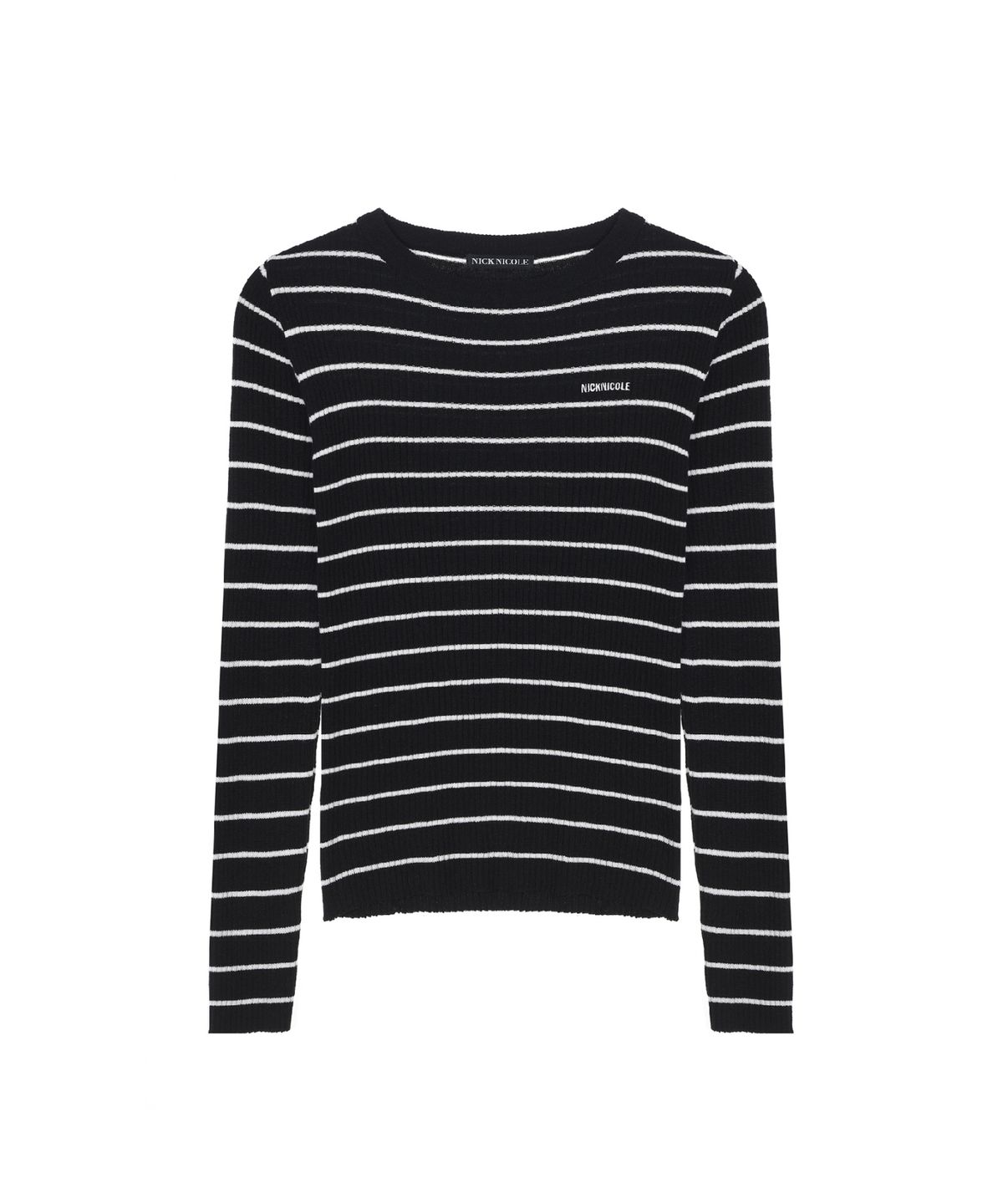 닉앤니콜(NICK&NICOLE) MINIMAL STRIPE SLIM LS KNIT_2 COLOR