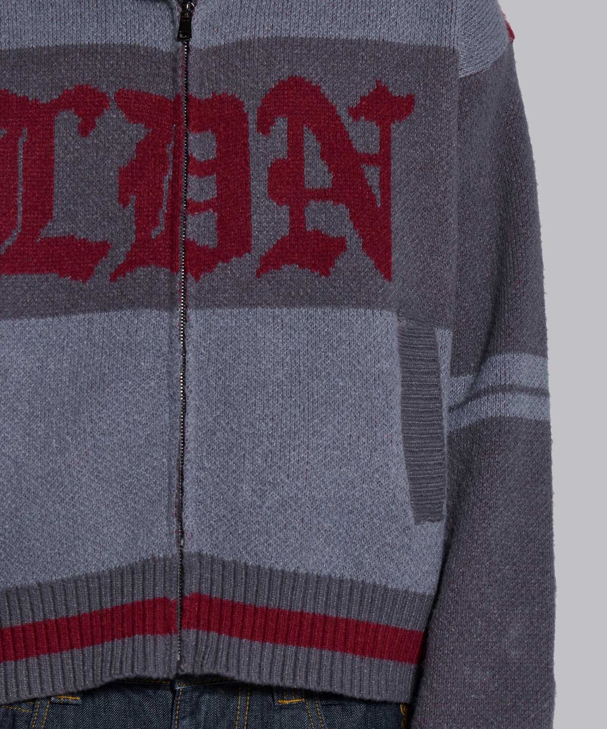 제이디드 런던(JADED LONDON) (U) LDN 후드 점퍼 그레이 레드 LDN HOODED JUMPER GREY RED