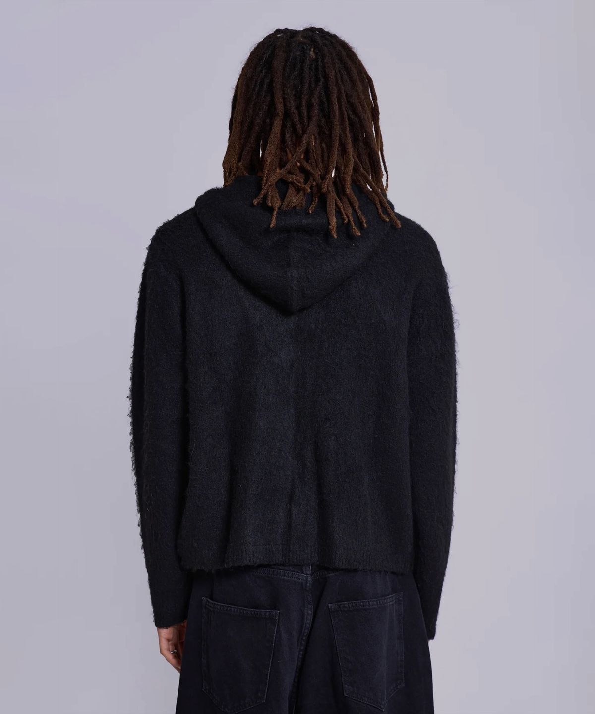 제이디드 런던(JADED LONDON) (M) 타투 집 니트 후디 블랙 TATTOO ZIP KNIT HOODIE BLACK