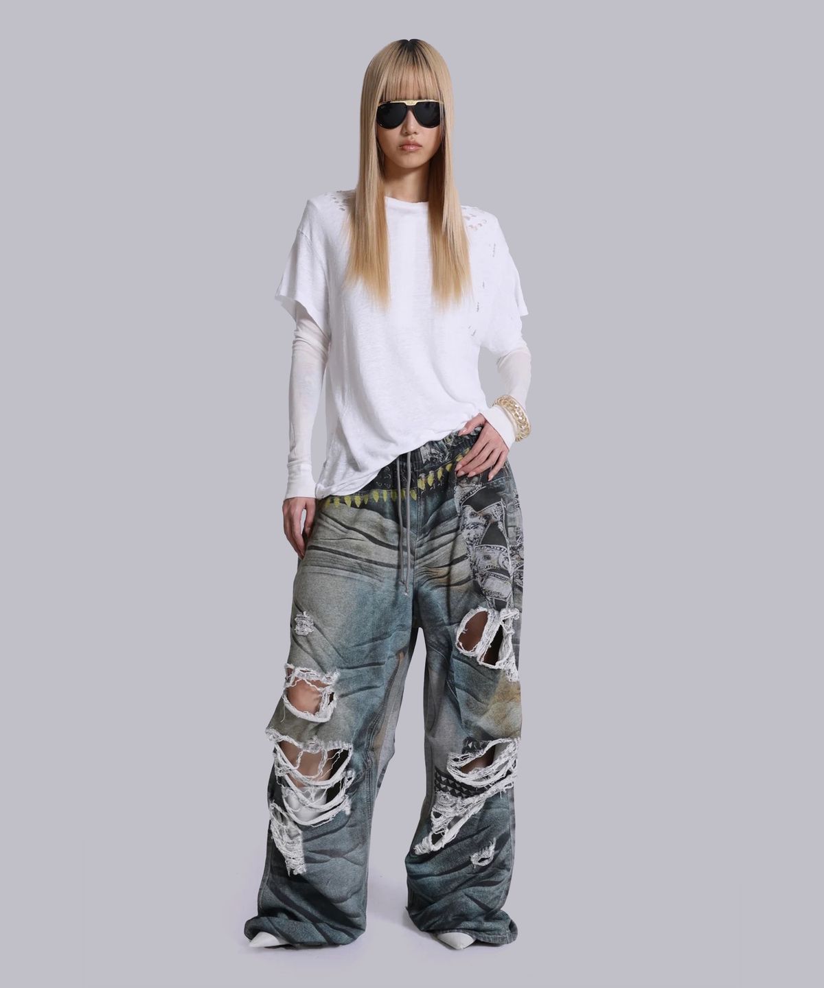 제이디드 런던(JADED LONDON) (U) 벨트 일루전 몬스터 조거 블루 BELT ILLUSION MONSTER JOGGER BLUE