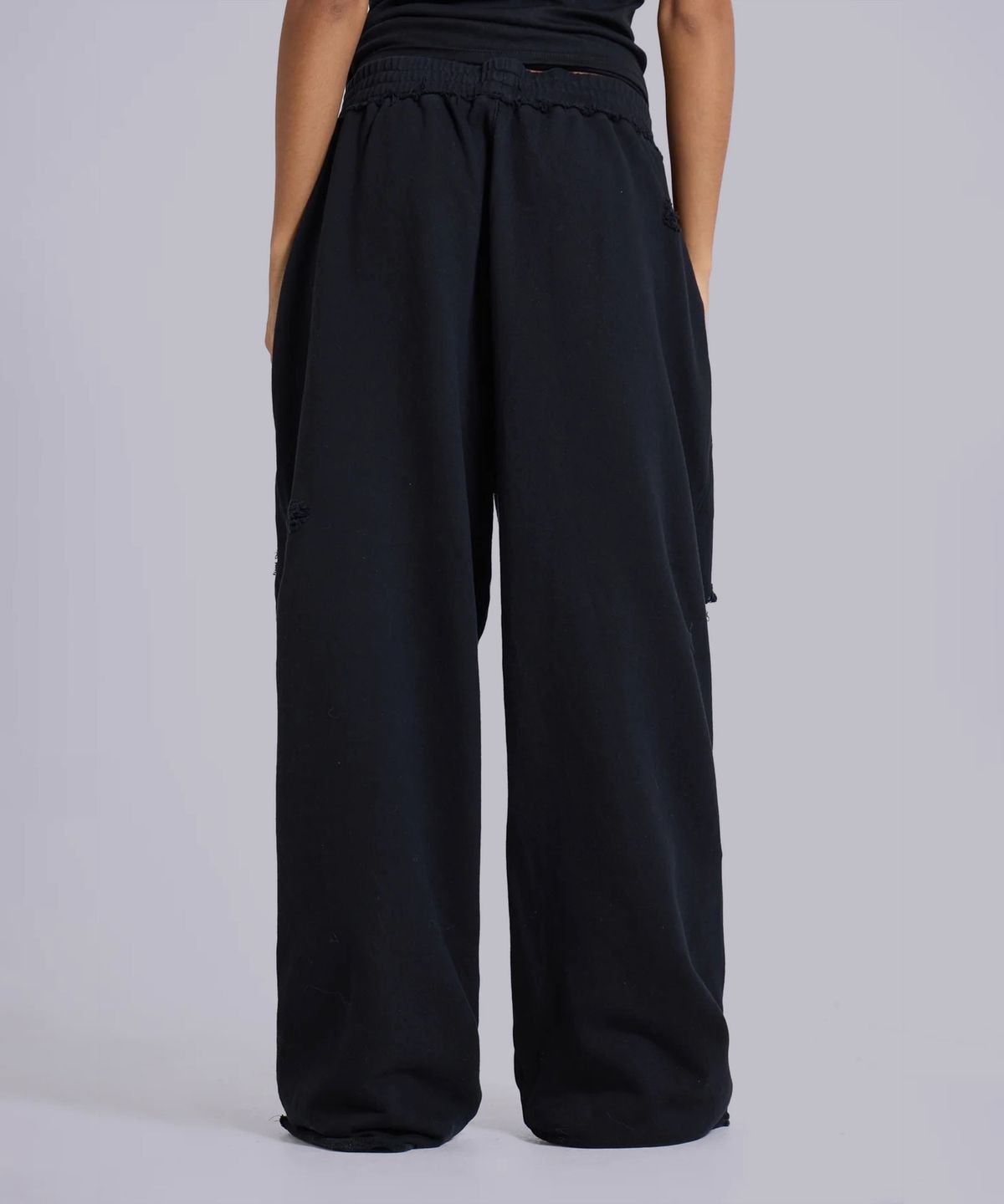 제이디드 런던(JADED LONDON) (U) 블랙 체크 백드 디스트레스드 몬스터 조거 블랙 BLACK CHECK BACKED DISTRESSED MONSTER JOGGER BLACK