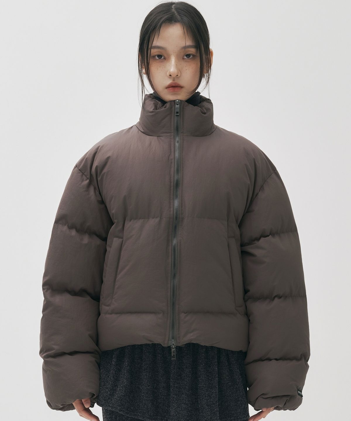 닉앤니콜(NICK&NICOLE) EMBRODIDERED PUFFER PADDING_BROWN
