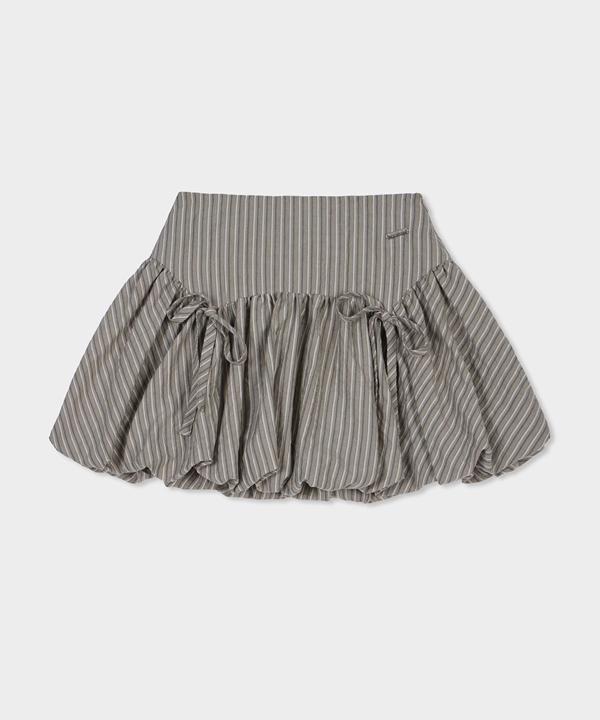 벨로엘(BELLOL) Balloon ribbon striped skirt BEIGE