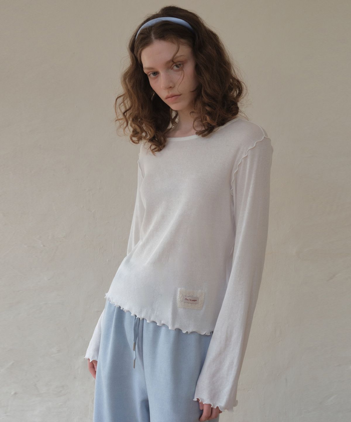 아우어노스텔지아(OURNOSTALGIA) Lisse Merrow T-shirt_Ivory(O26TP01)