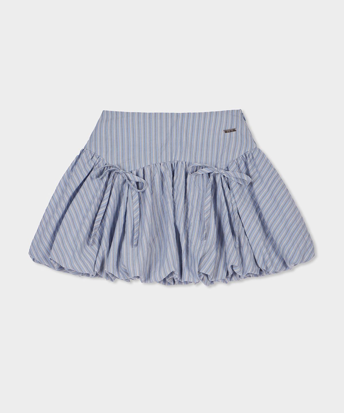 벨로엘(BELLOL) Balloon ribbon striped skirt BLUE