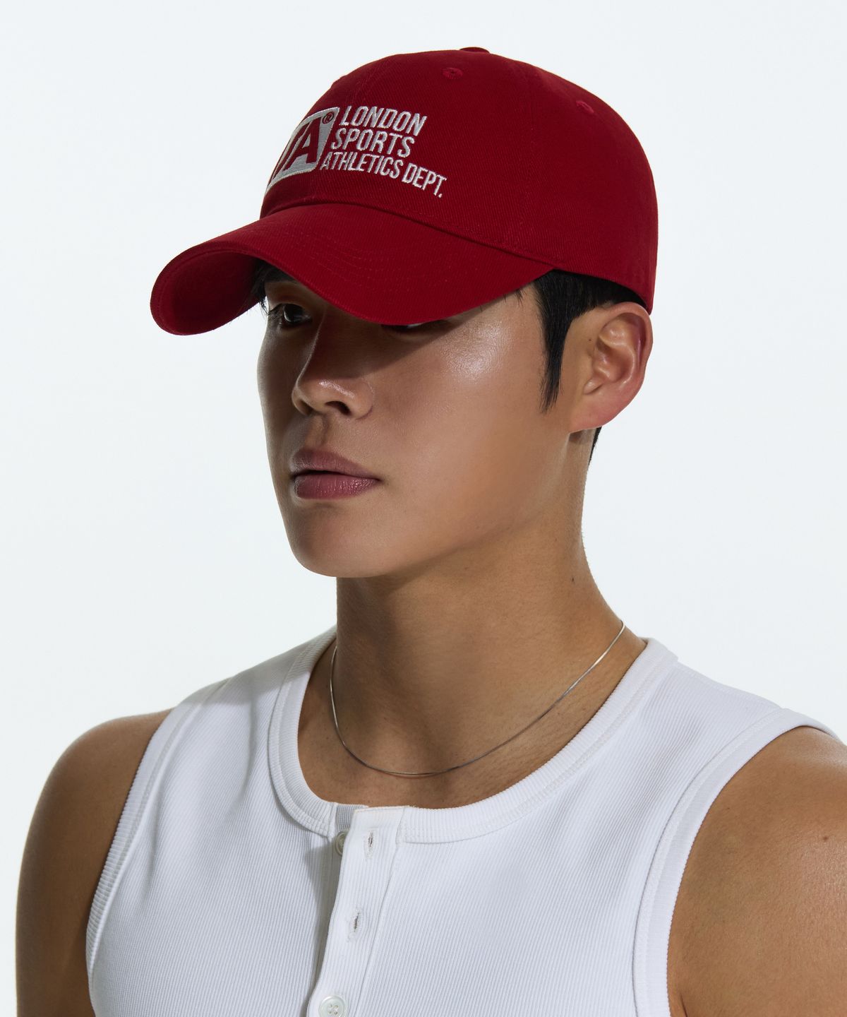 미치코런던 스포츠(MICHIKO LONDON SPORTS) LSA 로고 코튼 볼캡 레드