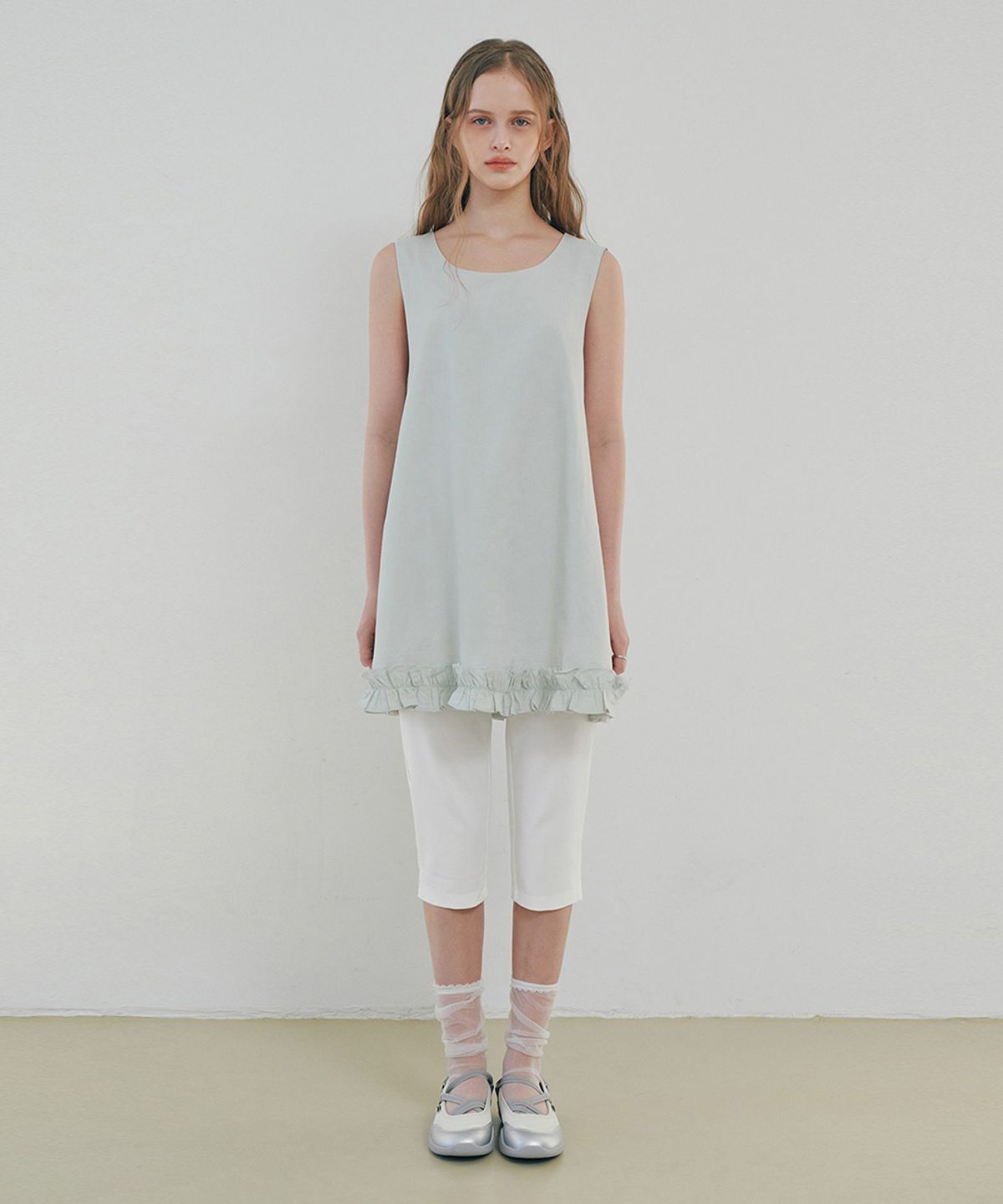 벨로엘(BELLOL) Frill sleeveless mini dress MINT