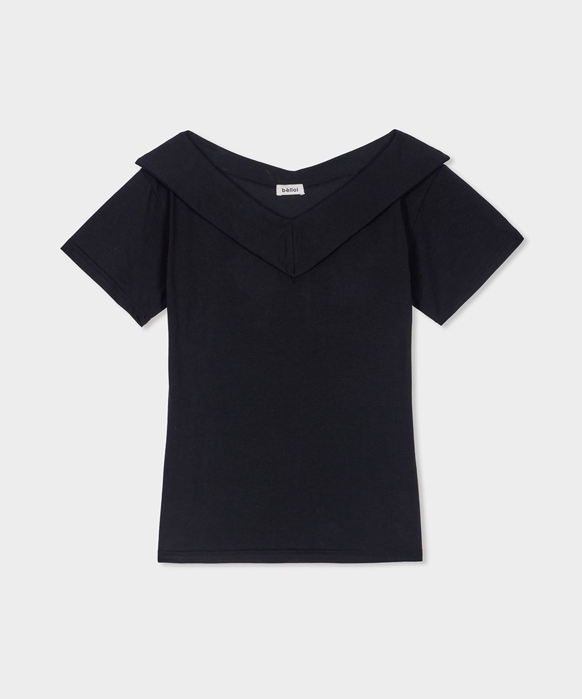 벨로엘(BELLOL) V-neck basic half t-shirt BLACK