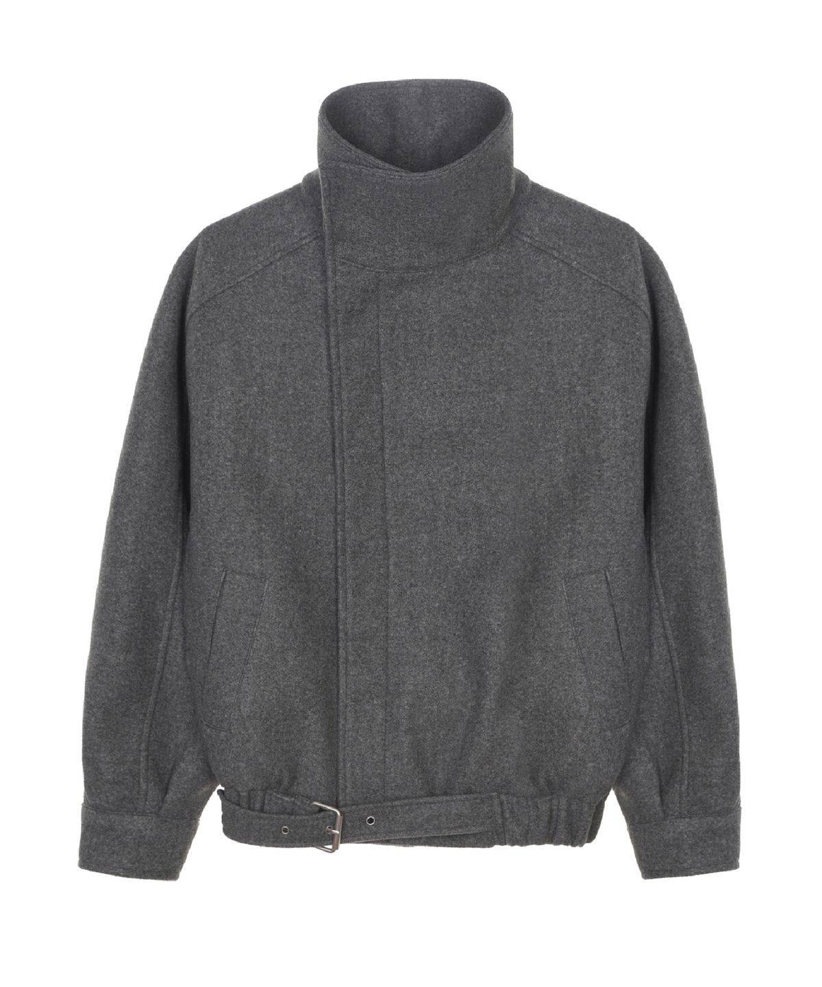 닉앤니콜(NICK&NICOLE) HIGH NECK HALF COAT_CHARCOAL