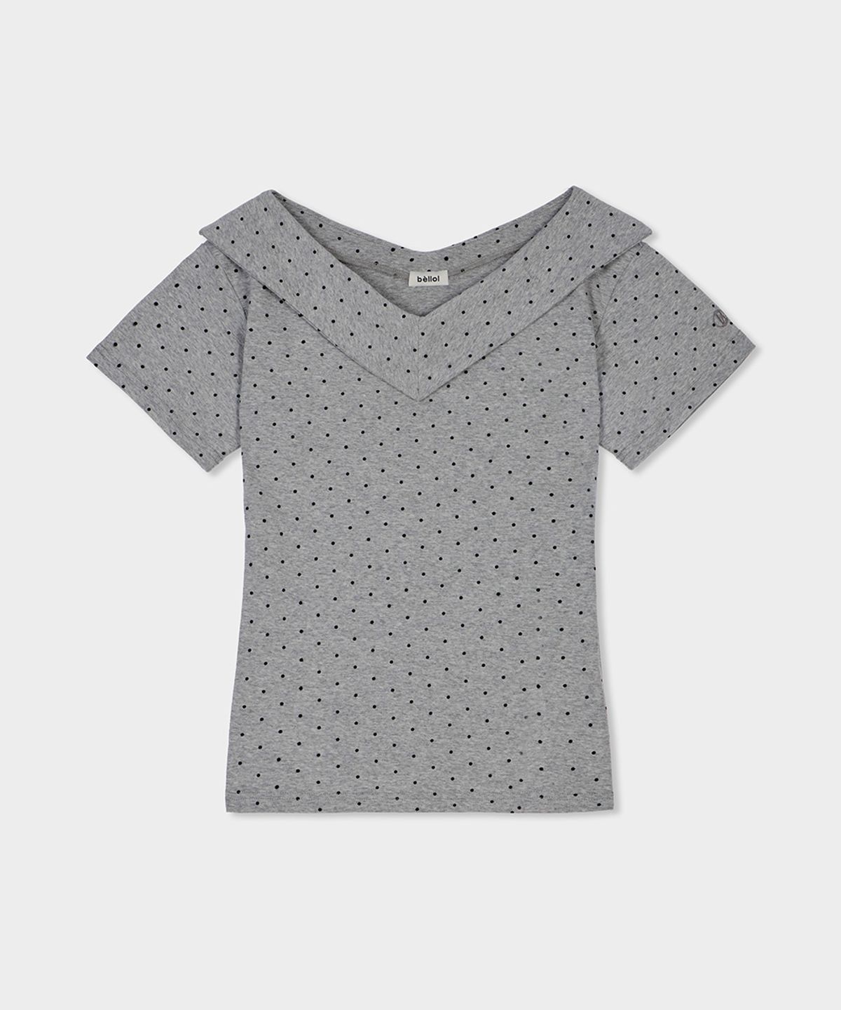 벨로엘(BELLOL) V-neck basic half t-shirt GRAY