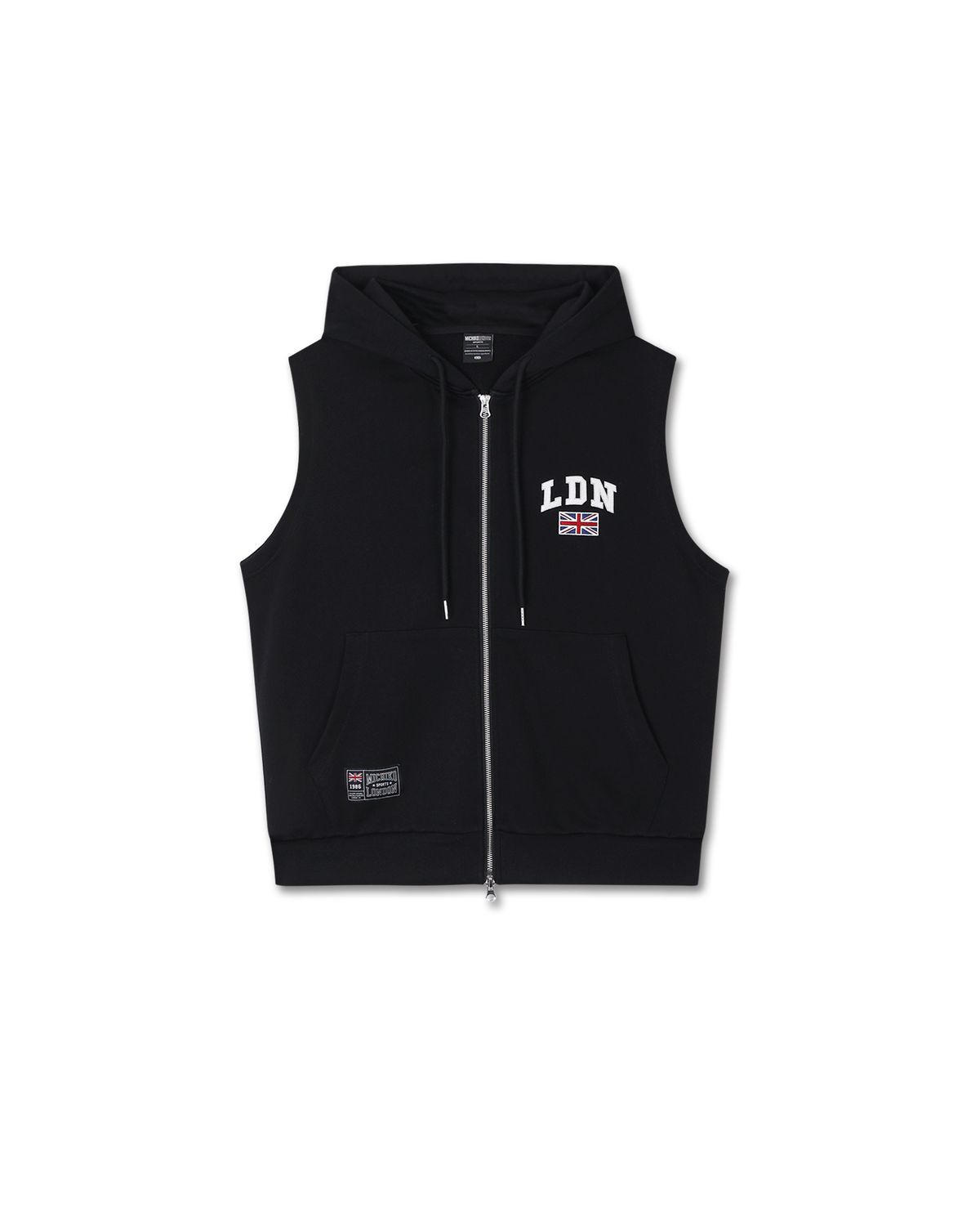 미치코런던 스포츠(MICHIKO LONDON SPORTS) LDN 후드 집업 베스트 블랙
