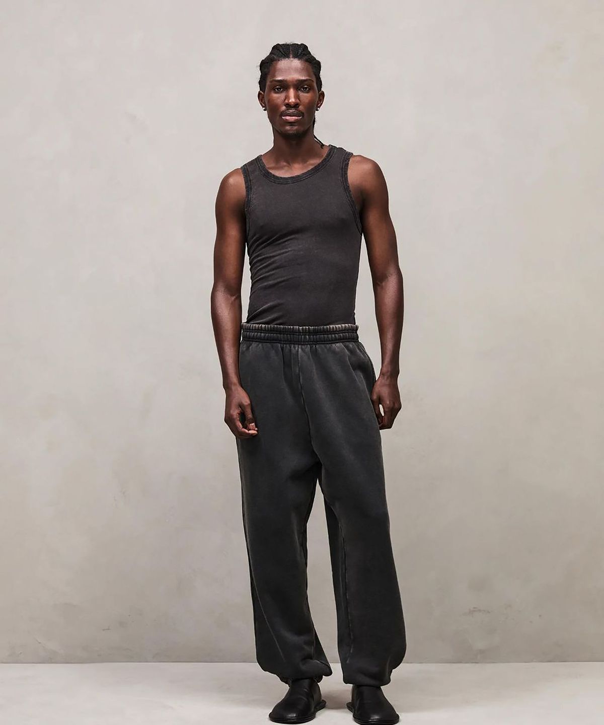 엔타이어 스튜디오(ENTIRE STUDIOS) (U) 시어 탱크탑 워시드 블랙 SHEER TANK WASHED BLACK