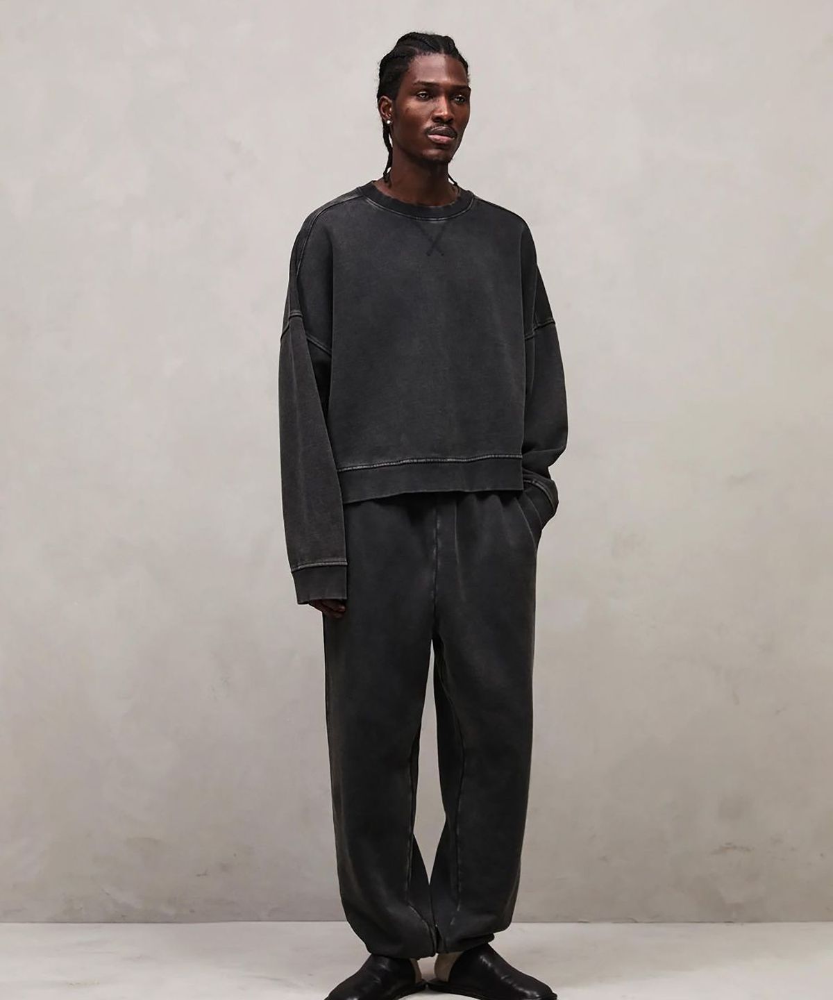 엔타이어 스튜디오(ENTIRE STUDIOS) (U) 스탠다드 스웨트팬츠 워시드 블랙 STANDARD SWEAT WASHED BLACK