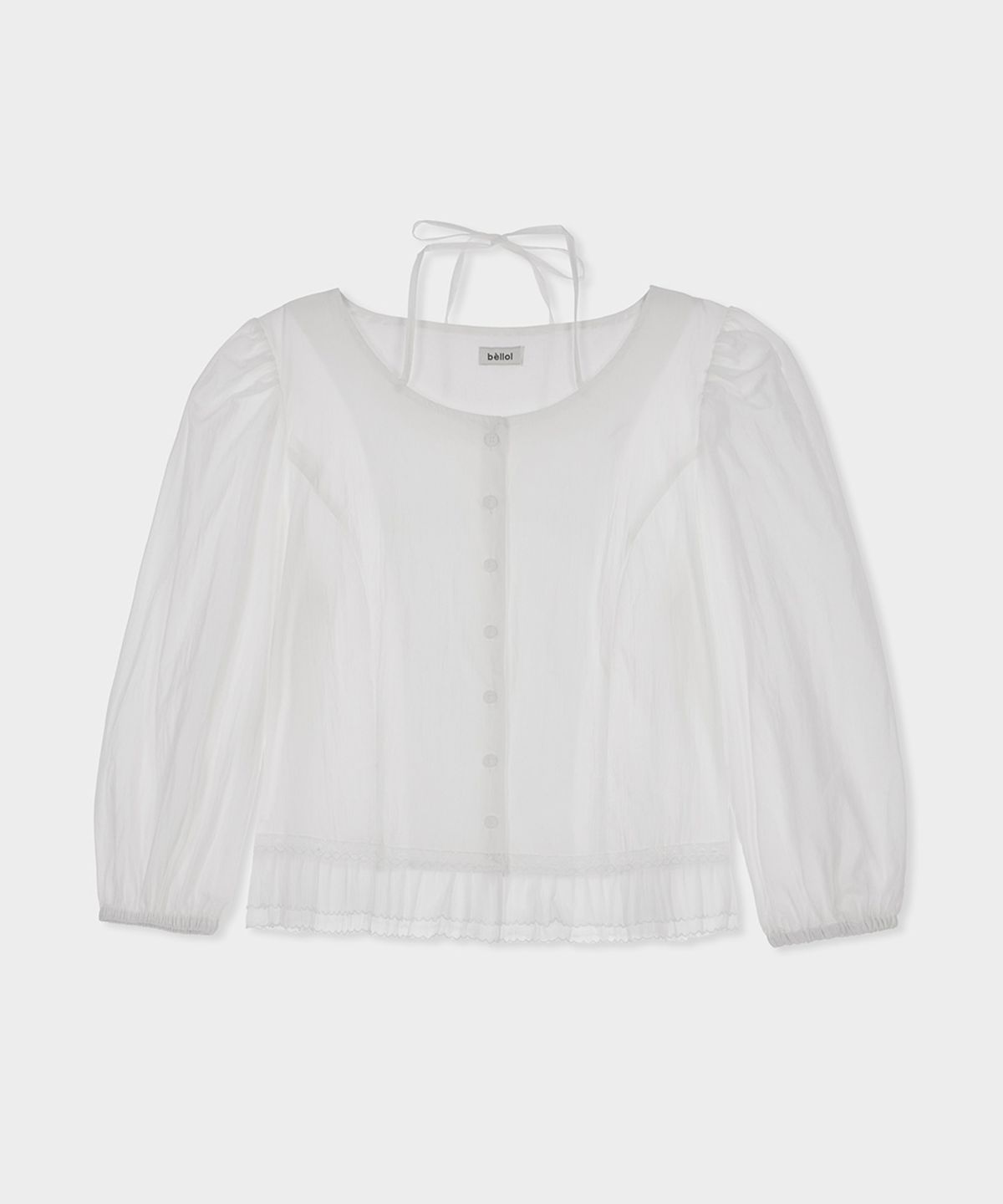 벨로엘(BELLOL) Lace puff strap blouse IVORY