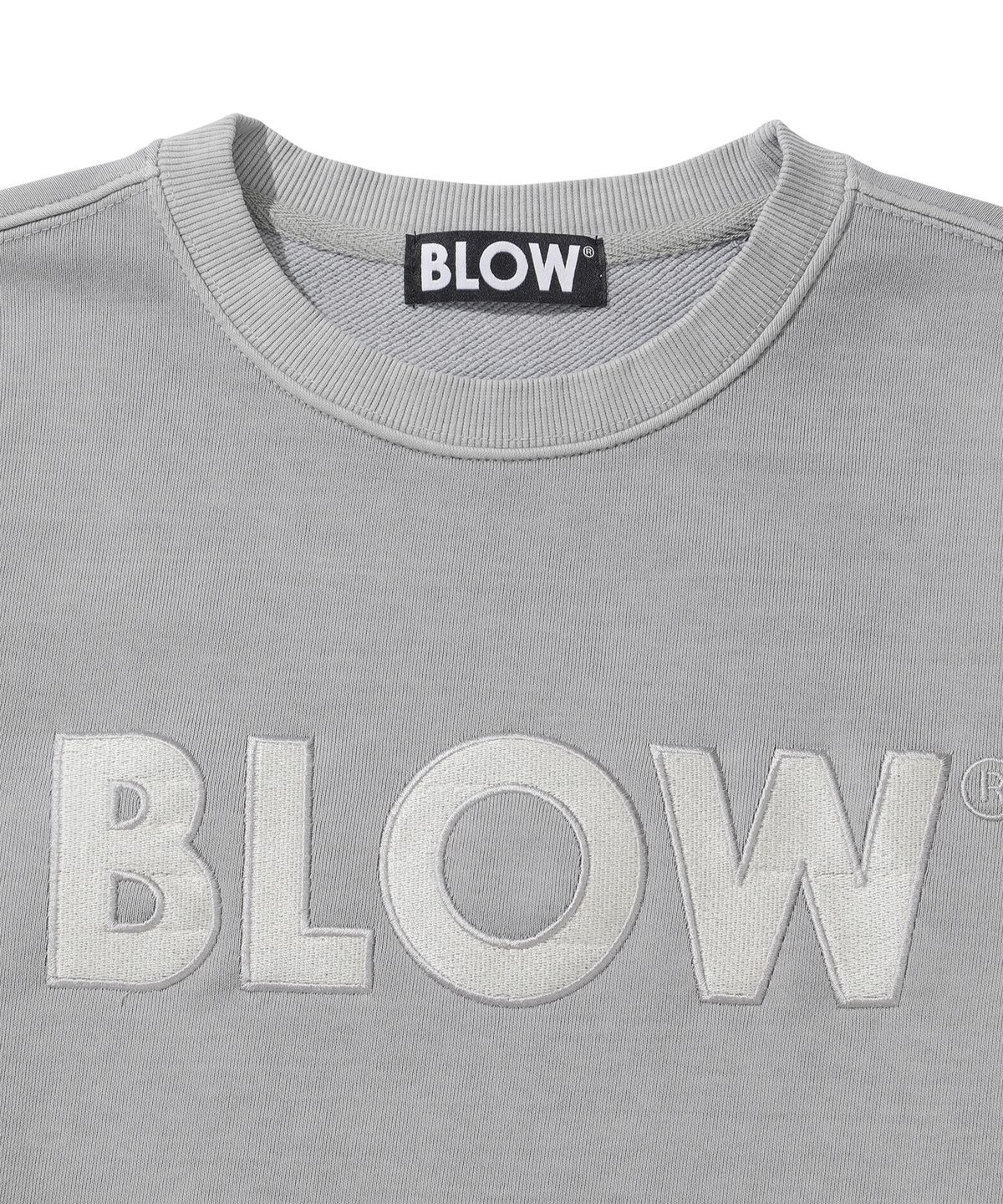 블로우(BLOW) 피그먼트 그레이 자수 스웻셔츠