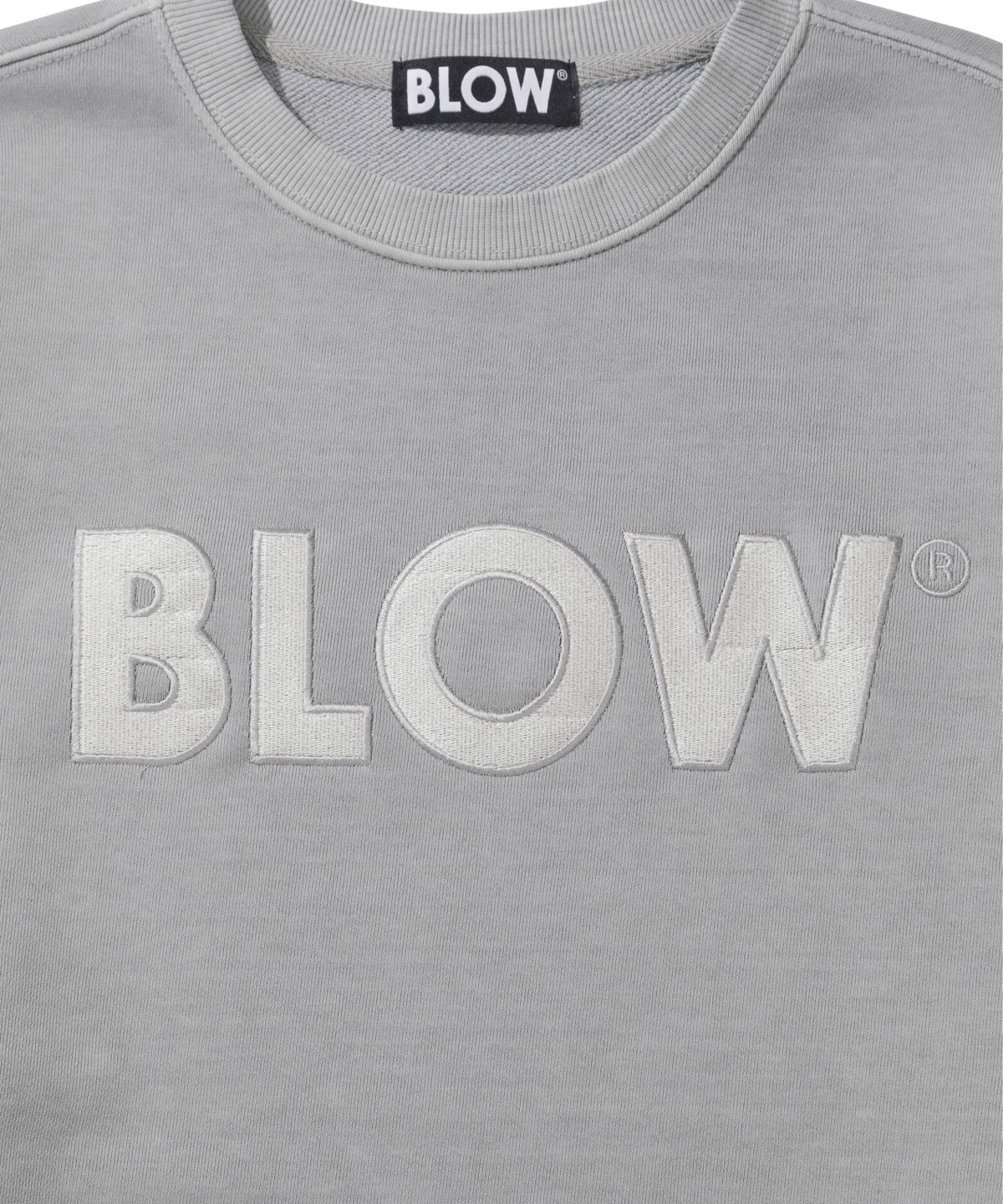 블로우(BLOW) 피그먼트 그레이 자수 스웻셔츠