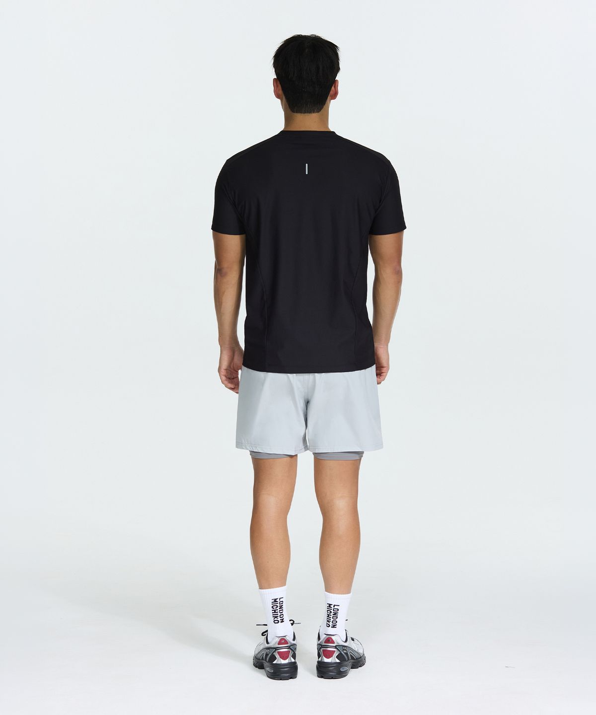 미치코런던 스포츠(MICHIKO LONDON SPORTS) 짐 메쉬 머슬핏 반팔 티셔츠 블랙