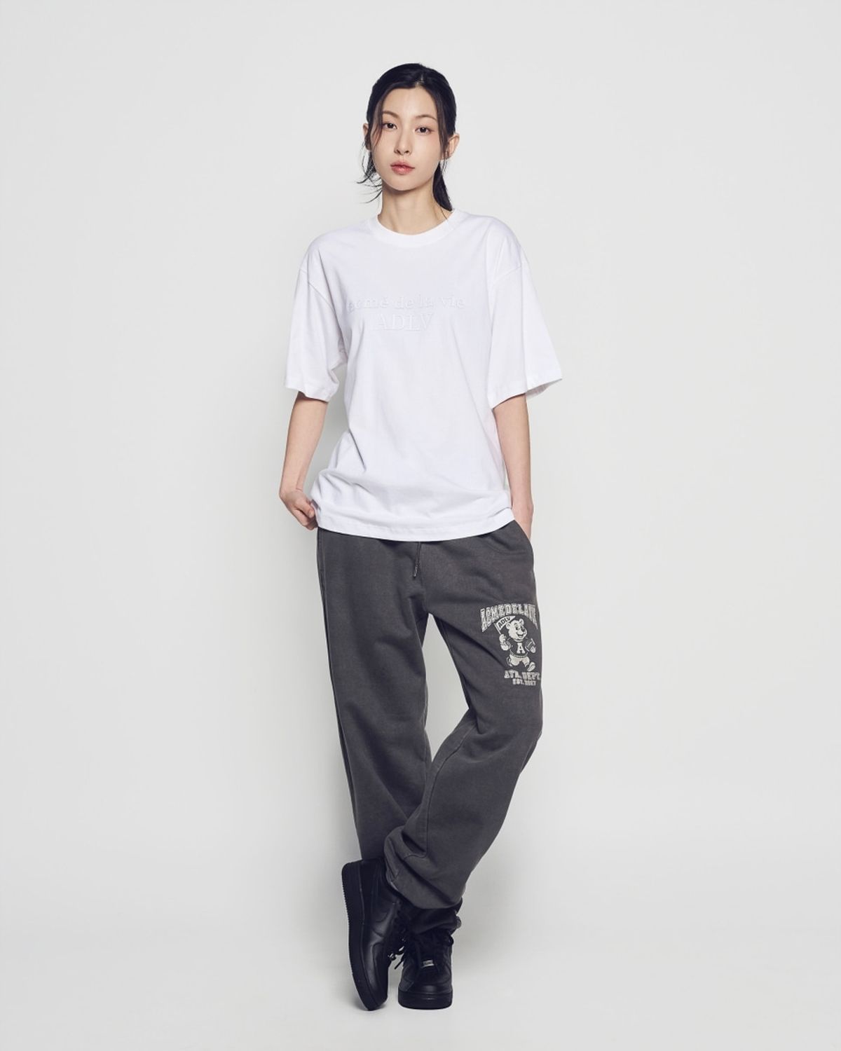 아크메드라비(ACME DE LA VIE) TWO TONE THICK PRINT SHORT SLEEVE T-SHIRT (2 COLOR)