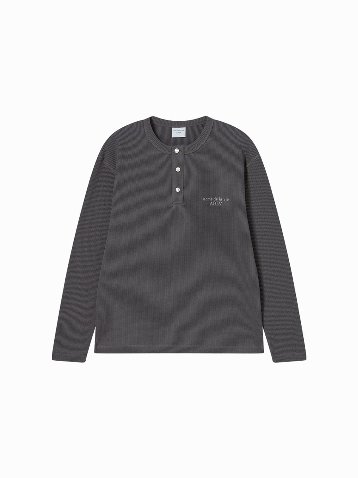 아크메드라비(ACME DE LA VIE) ADLV HENLEY NECK WAFFLE LONG SLEEVE T-SHIRT (3 COLOR)