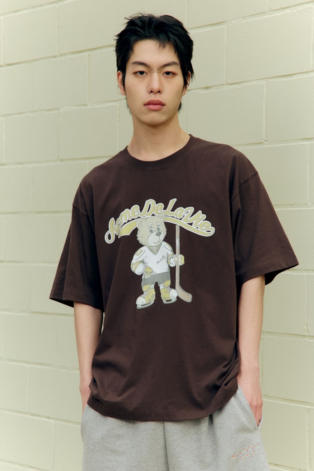 아크메드라비(ACME DE LA VIE) VINTAGE MASCOT AC BEAR SHORT SLEEVE T-SHIRT (3 COLOR)