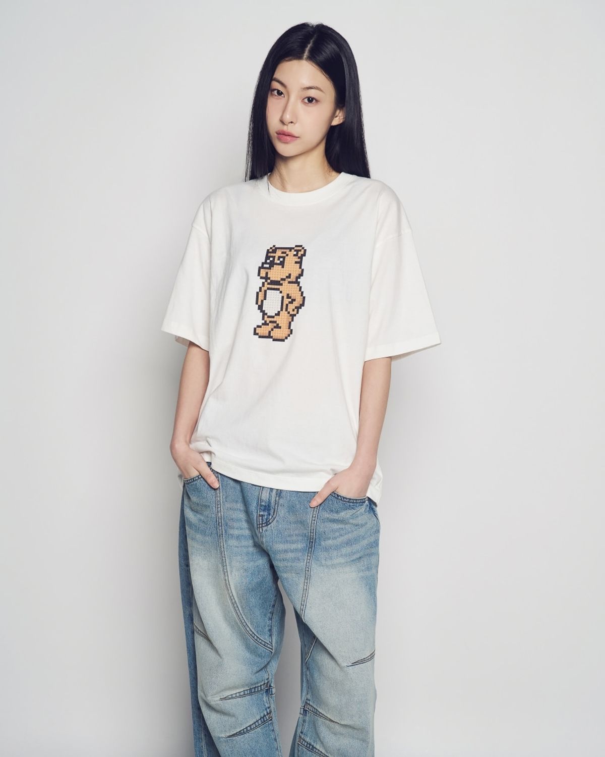 아크메드라비(ACME DE LA VIE) BLOCK AC BEAR SHORT SLEEVE T-SHIRT (3 COLOR)