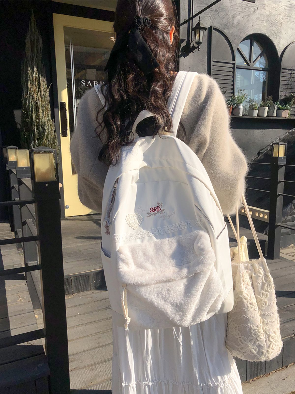 오부니(OVUNI) 빈티지 본보야지 백팩_스노우 화이트