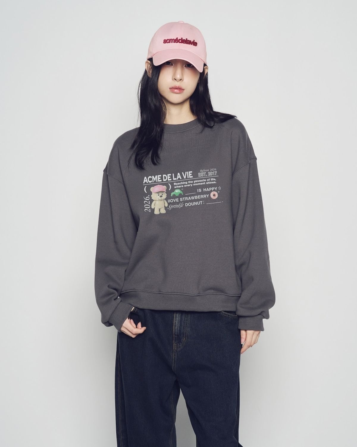 아크메드라비(ACME DE LA VIE) WOMAN TYPING PROFILE SWEATSHIRT (2 COLOR)