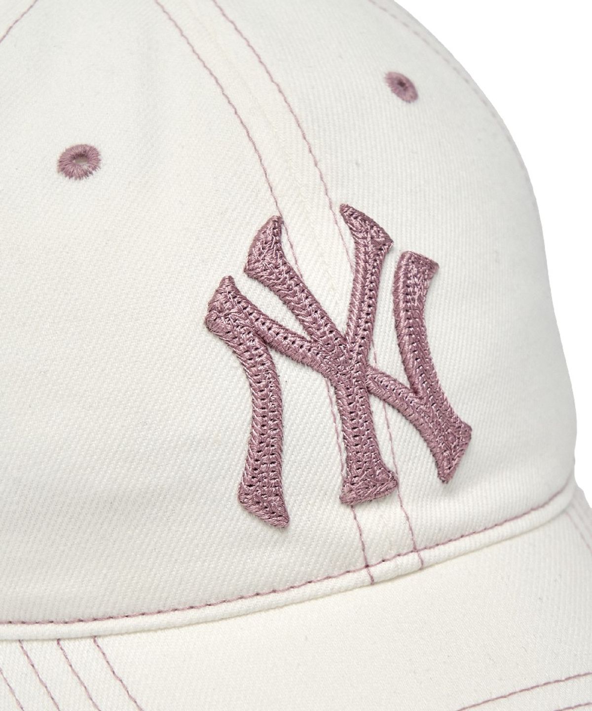 엠엘비(MLB) 베이직 데님 언스트럭쳐 볼캡 NY (Cream)