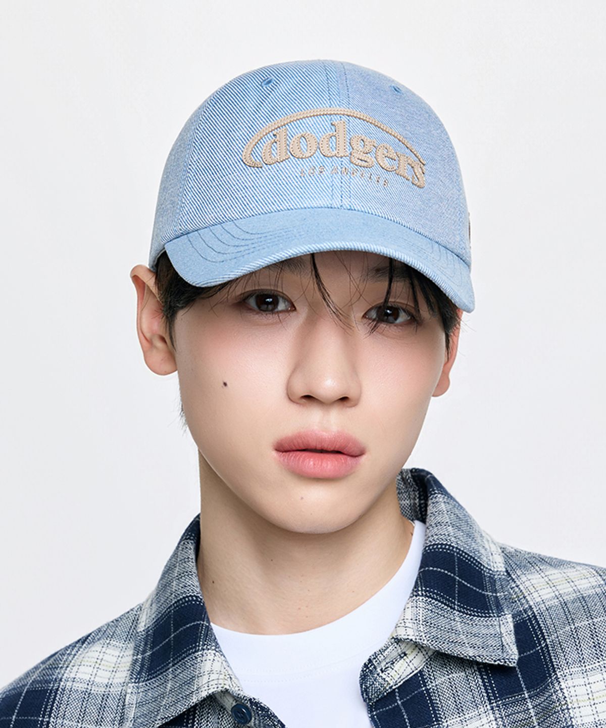 엠엘비(MLB) 빈티지 데님 커브 로고 언스트럭쳐 볼캡 LA (L.Blue)