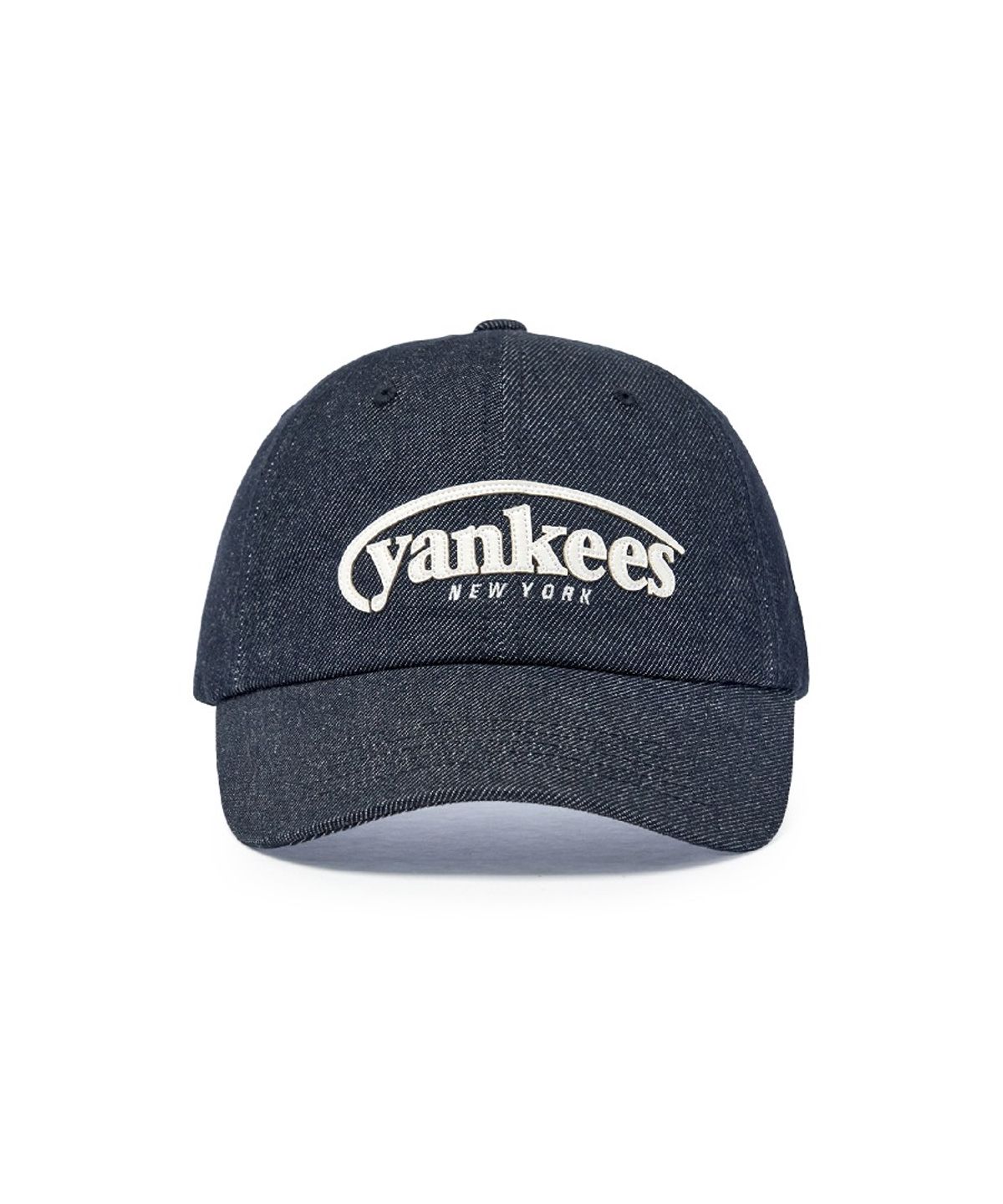 엠엘비(MLB) 빈티지 데님 커브 로고 언스트럭쳐 볼캡 NY (Indigo)