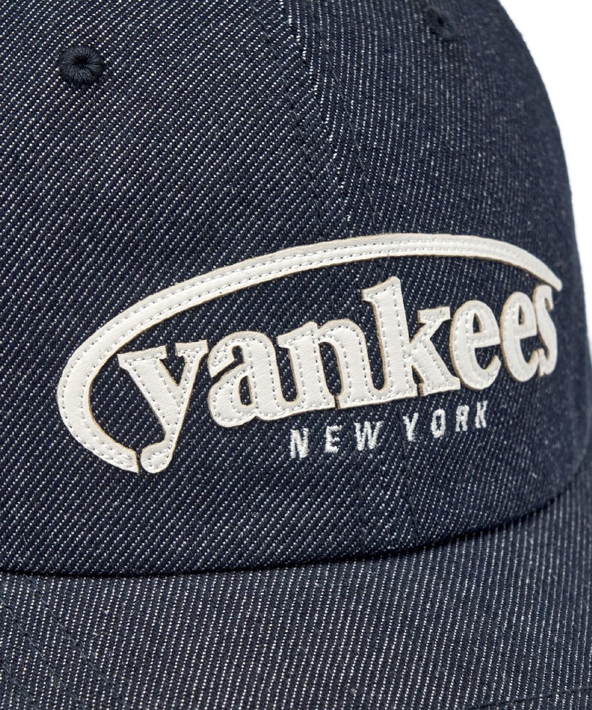 엠엘비(MLB) 빈티지 데님 커브 로고 언스트럭쳐 볼캡 NY (Indigo)