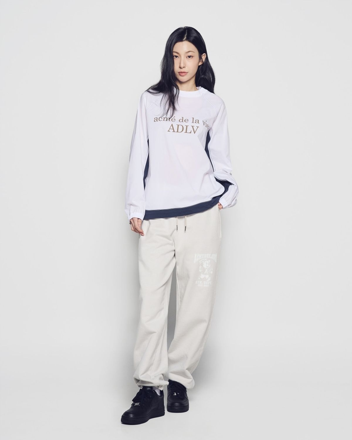 아크메드라비(ACME DE LA VIE) WOVEN STRETCH SWEATSHIRT (2 COLOR)