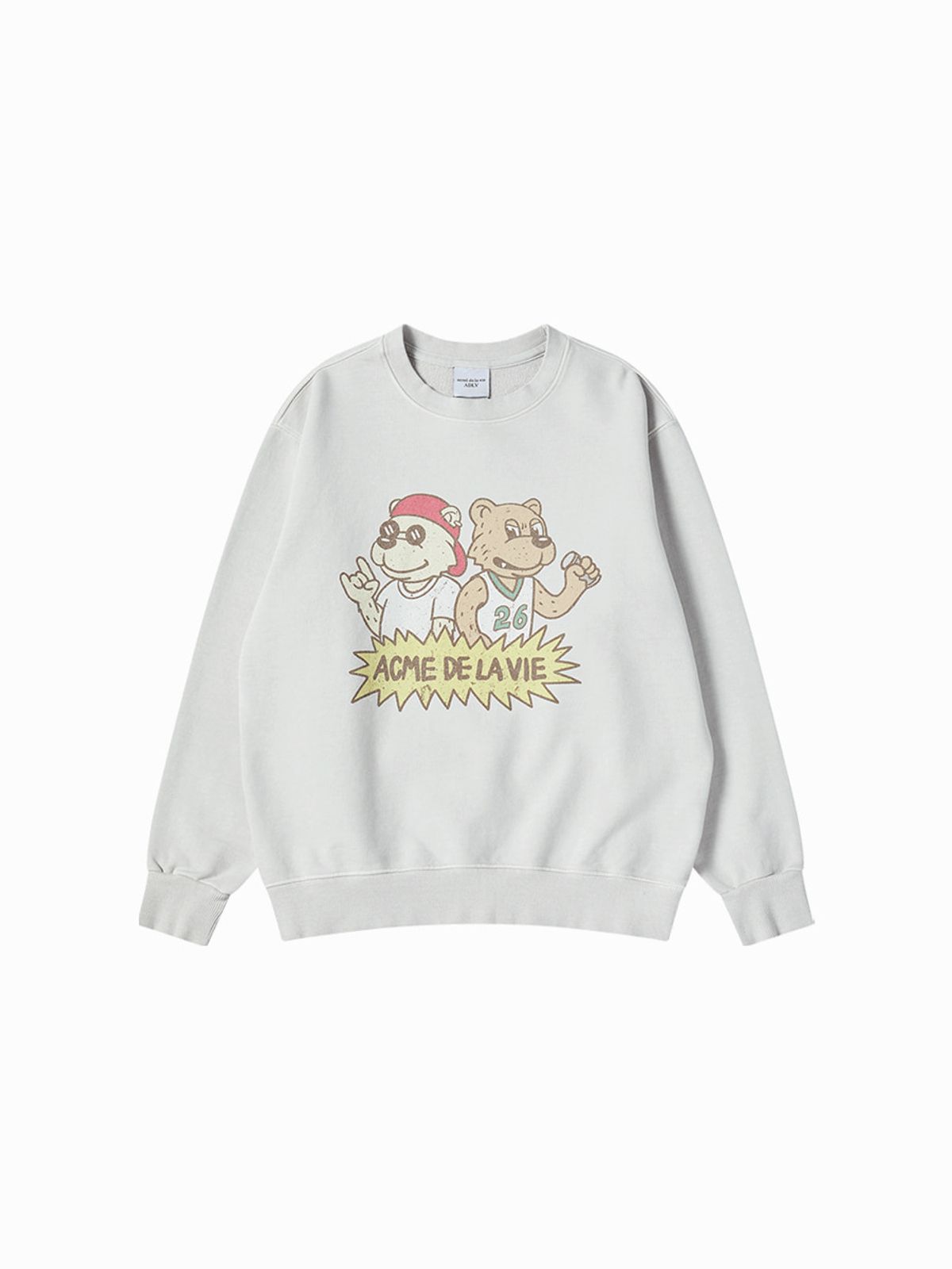 아크메드라비(ACME DE LA VIE) ROCK AND ROLL AC BEAR PIGMENT SWEATSHIRT  (2 COLOR)