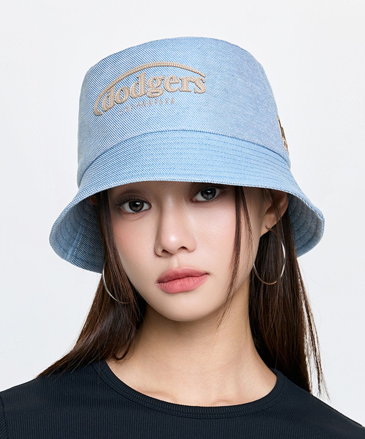 엠엘비(MLB) 빈티지 데님 커브 로고 버킷햇 LA (L.Blue)
