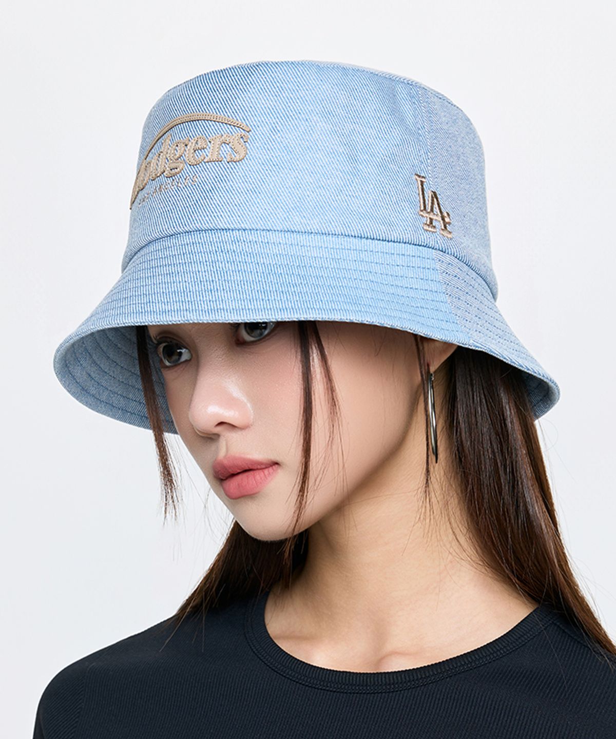 엠엘비(MLB) 빈티지 데님 커브 로고 버킷햇 LA (L.Blue)
