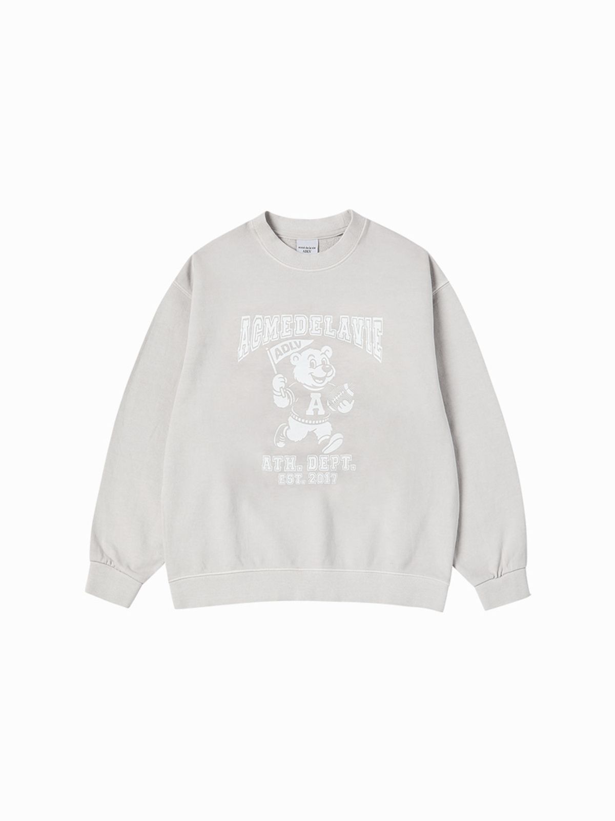 아크메드라비(ACME DE LA VIE) FOOTBALL AC BEAR PIGMENT SWEATSHIRT (2 COLOR)