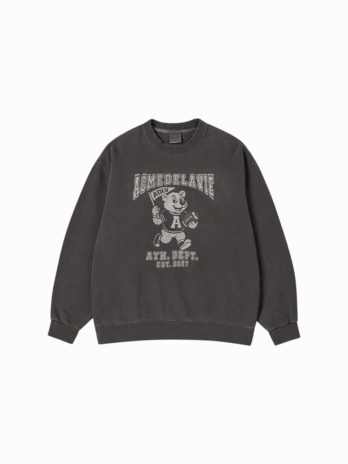 아크메드라비(ACME DE LA VIE) FOOTBALL AC BEAR PIGMENT SWEATSHIRT (2 COLOR)