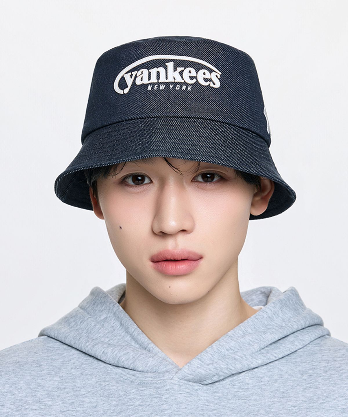 엠엘비(MLB) 빈티지 데님 커브 로고 버킷햇 NY (Indigo)