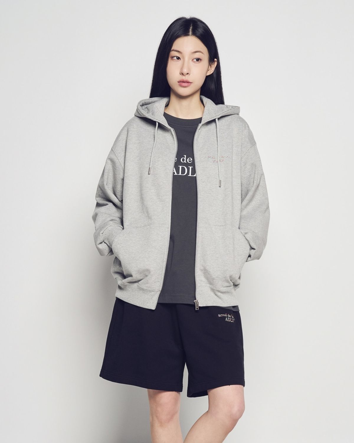 아크메드라비(ACME DE LA VIE) MIXED THREAD HOODIE ZIP UP (2 COLOR)
