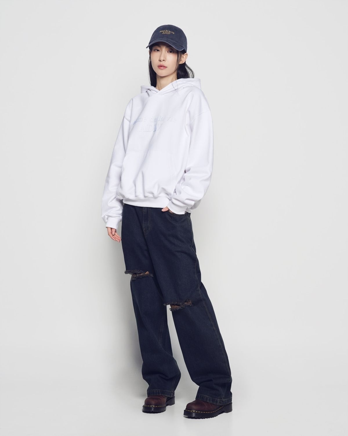 아크메드라비(ACME DE LA VIE) TWO TONE THICK PRINT HOODIE (2 COLOR)