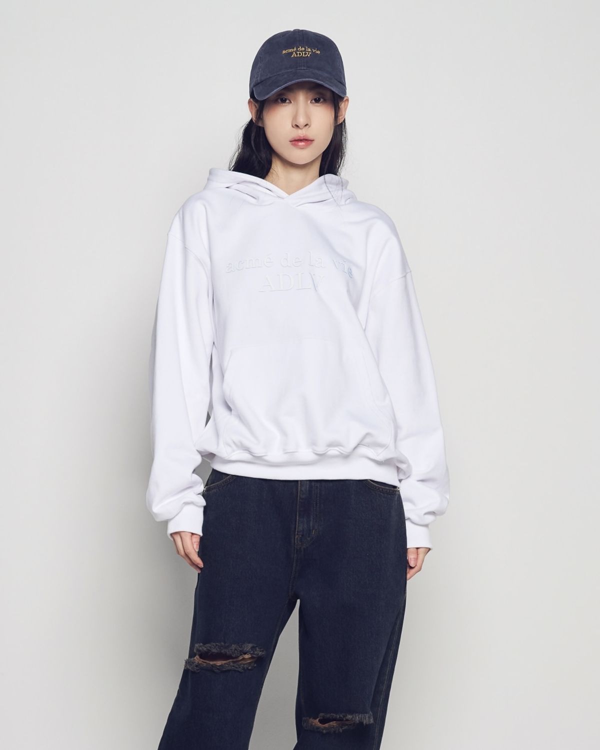 아크메드라비(ACME DE LA VIE) TWO TONE THICK PRINT HOODIE (2 COLOR)