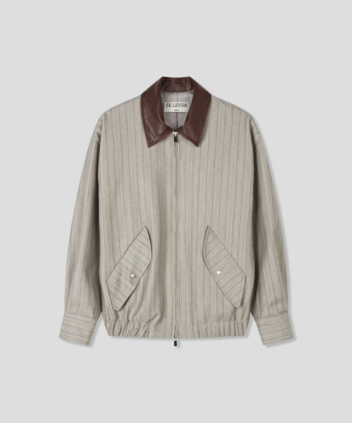 스르비(SELEVER) Mono Collar Zip Jacket_2 color