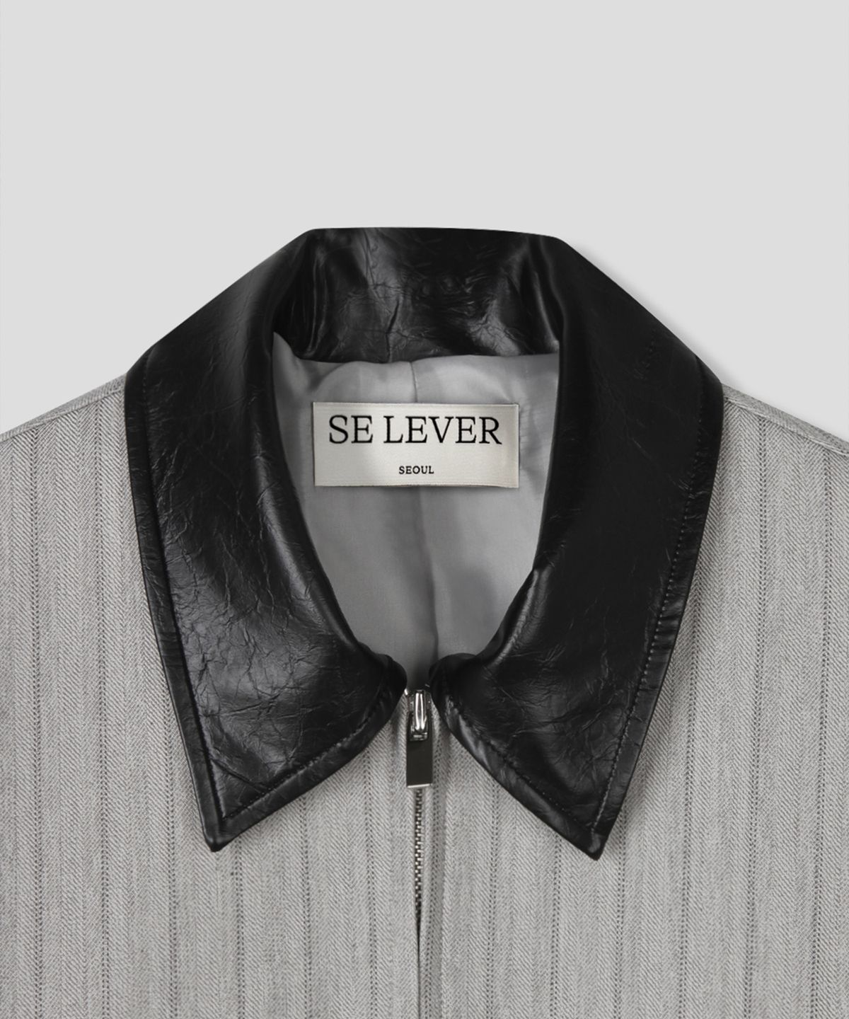 스르비(SELEVER) Mono Collar Zip Jacket_2 color